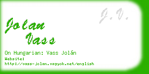 jolan vass business card