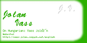 jolan vass business card